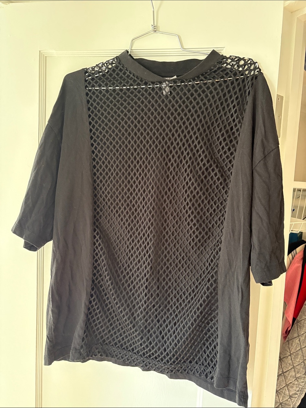 ASOS Black Short-Sleeve Mesh Panel Tee